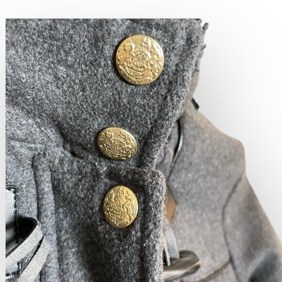 London Fog Jacket Faux Fur Hood Gray Coat Alpine Swiss Parka Size Girls Large 14 - Picture 5 of 16